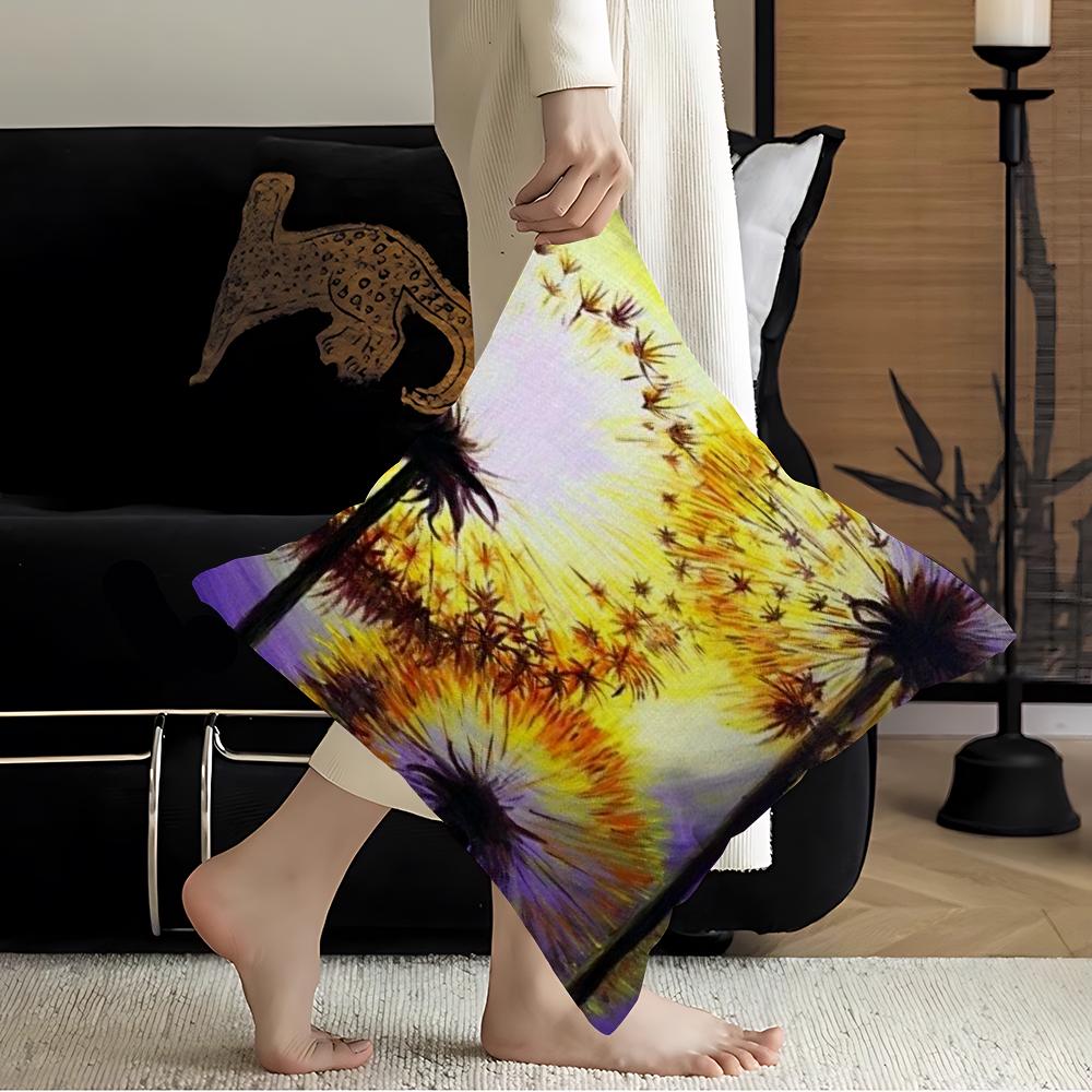 Abstract Dandelion Decorative Room Aesthetics Pillow Case Home Decor Bedroom Sofa Bed Couch Pillow Cover 45x45
