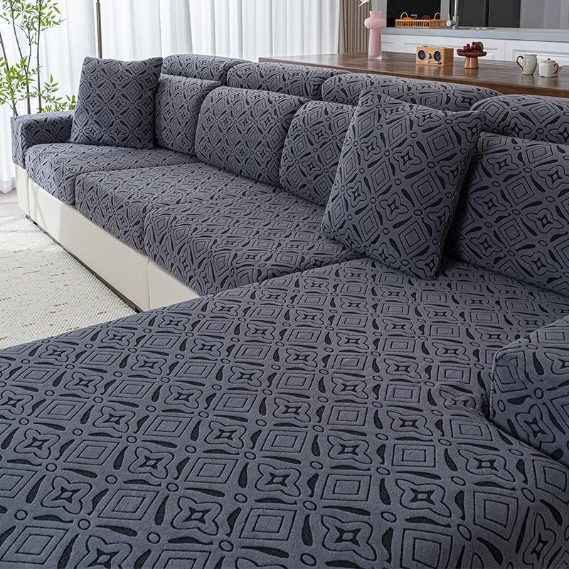 

Jacquard Waterproof Sofa Cover Slip Proof Universal Full Coverage Couch Protector Anti Cat Scratch S-1