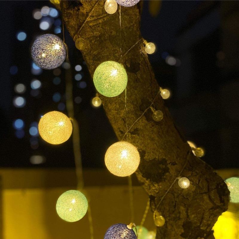 2,2 M 20 LED Baumwollkugel Lichterkette USB-Stecker Für Fenster Hochzeit Licht Party Haus Garten Schlafzimmer Innenwand Dekor