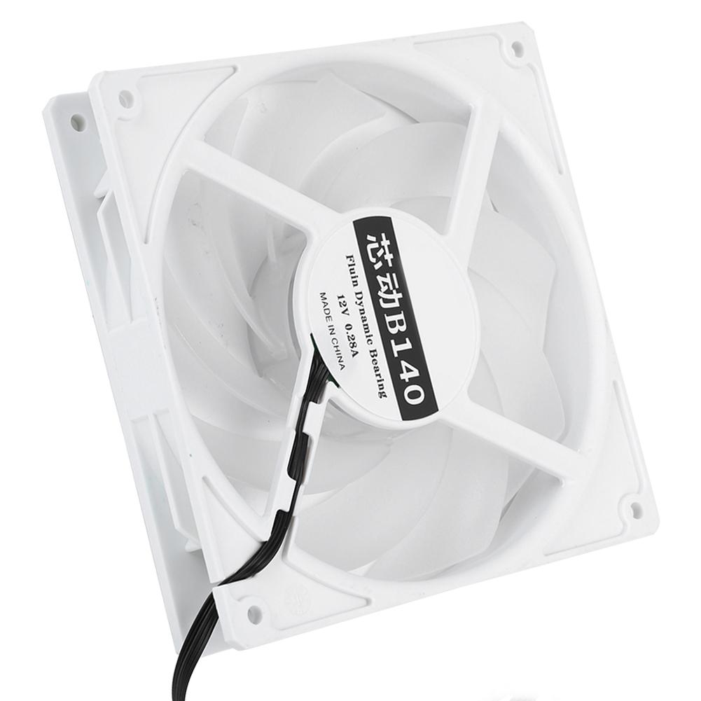 14cm 2000RPM Cooling Fan Low Noise Cooler 4‑Pin PWM Header Interface for ARGB Desktop ComputerWhite