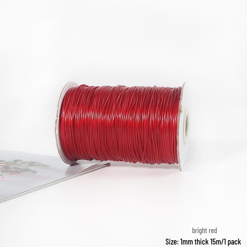 15m 1mm Korean Waxed Cord Faux Leather for DIY Bracelets & Necklaces