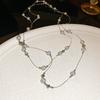 Diamond Water Drop Pearl Beaded Necklace Autumn and Winter French Light Luxury Sweater Chain Fashionable Versatile High-end Jewelry