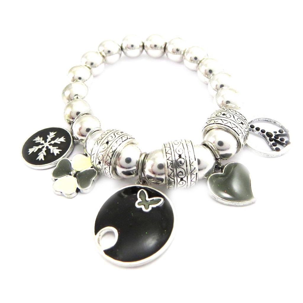NOA [G6021] - Bracelet Créateur 'Princesse Papillon' noir gris