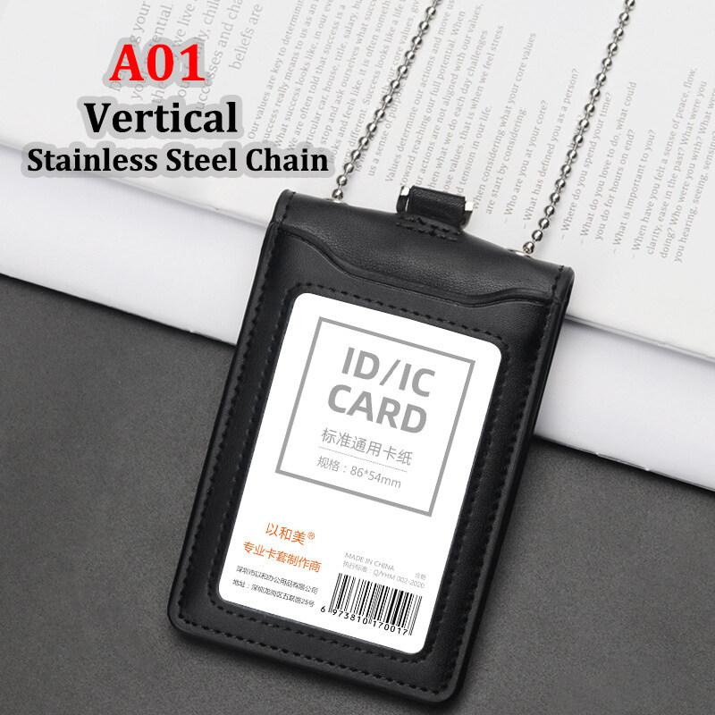 2022 NEW Formal US Reporter Police Agent ID Badge Business Work Card Holder Neck Lanyard Genuine Leather id card holders Case High Office Supplies