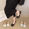 Shallow Mouth with Skirt 2025 New Single Shoes Women's Bow Summer French Round Head Thick Heel One-word Buckle Mary Jane Shoes
