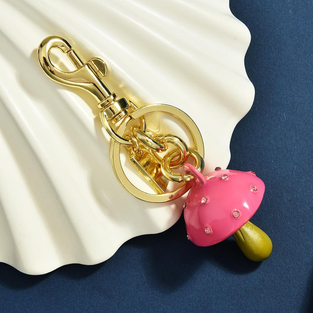 Colorful Cartoon Mushroom Keychain: Creative Bag Charm & Car Pendant
