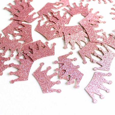 100 st/förpackning Glitter Handkast Konfetti Med 3 cm Roséguld Krona Papperskonfetti För Bröllop Födelsedag Examensfest Bordsdekoration