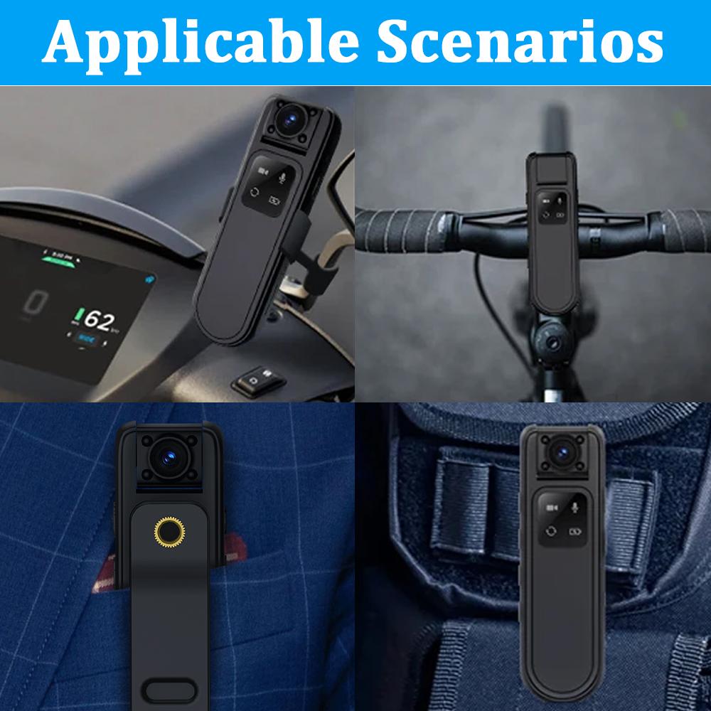 2K HD Mini Camera WiFi 180° Rotatable Lens Outdoor Sport Video Recorder Night Vision Police Body Cam Back Clip Long Battery Life
