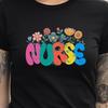 Nurse T-Shirt | Cheerful Floral Tee for Healthcare Workers | Colorful Medical Staff Shirt | Whimsical Hospital Gift