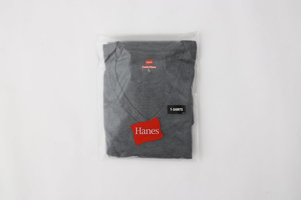 Hanes Long Sleeve Size L Size Men's V-Neck T-Shirt (HM4-Q509A), Charcoal, (Japan L)