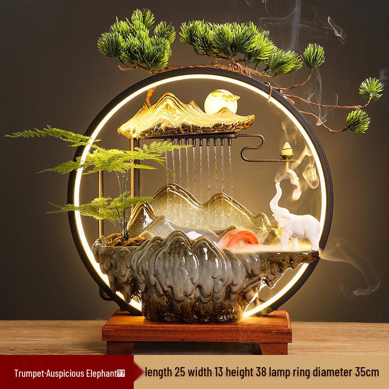 Flowing Water Backflow Incense Fountain & Humidifier - Perfect for Home, Office, or Gift Decoration.