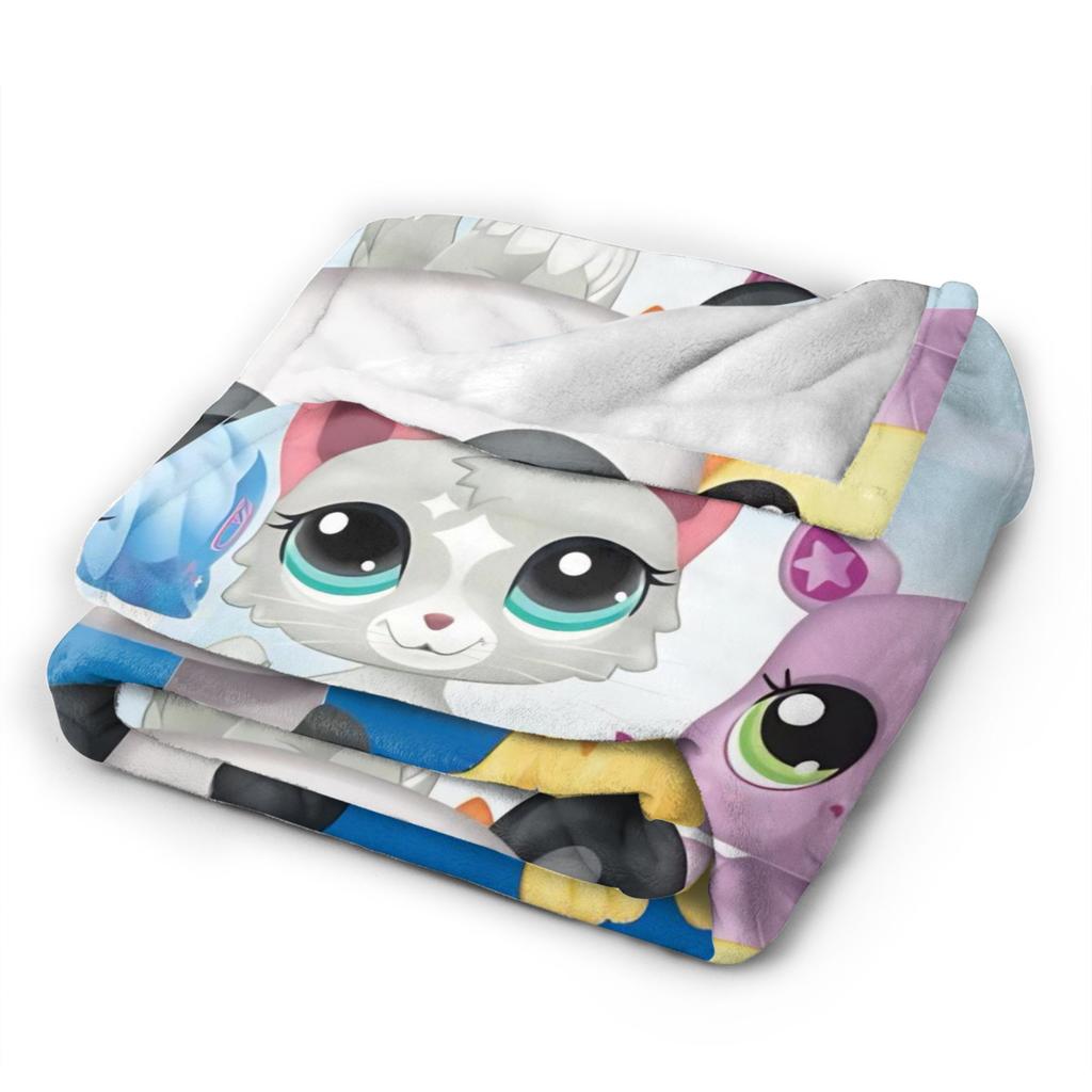 Warm Soft Blanket Camping Littlest Pet Shop Throw Blanket  Flannel Bedspread For Outdoor Novelty Sofa Bed Cover