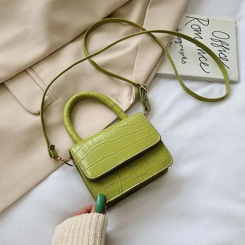 PU Leather Mini Shoulder Bag Casual Solid Color Clamshell Messenger Crossbody Bag