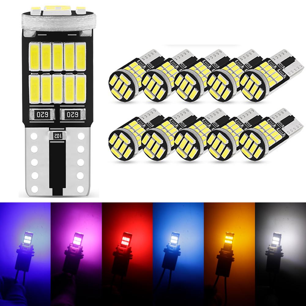Canbus W5W Led T10 LED Bulbs 4014 SMD for Car Parking Position Lights Interior Map Dome Reading License Plate Signal Lamps Auto Bulbs 7