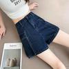 Women's High Waist Denim Overall Shorts - Casual, Slimming, Versatile Summer Hot Pants
