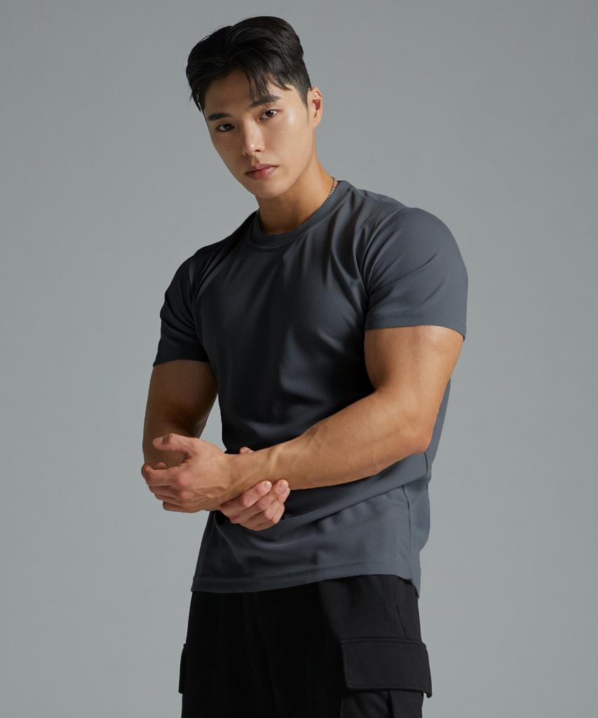 Beullaegmonseuteopis [2Pack] Honeycomb Dry Functional Cool Short Sleeve T-Shirt 2P (Type B)