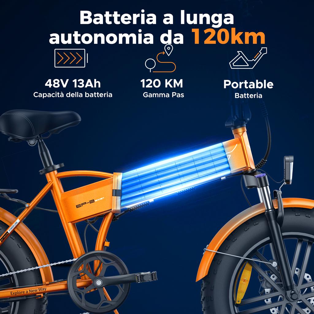 ENGWEI EP-2 Boost Elektrofahrrad 250W Motor 48V13AH Abnehmbarer Akku E-Bike 20 Zoll Fettreifen All Terrain Faltbares Elektrofahrrad