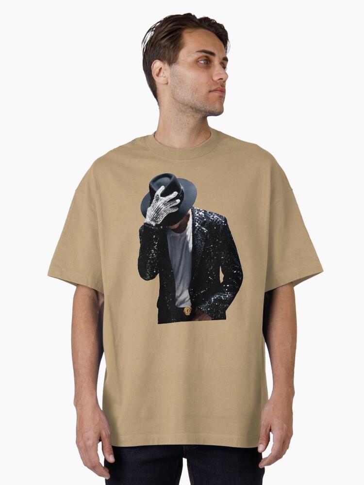 Michael Jackson Michael Jackson King Of Pop Iconic Fedora Sequin Glove Silhouette Moonwalk Legend Fan Art Oversized T-Shirt