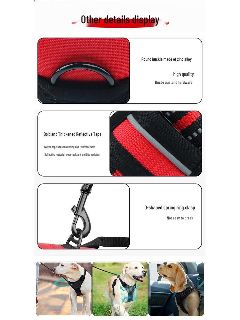Reflective No-Pull Dog Harness and Leash Set for Large Dogs