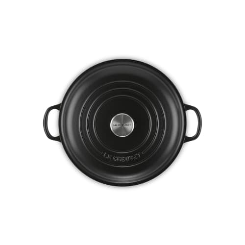 Le Creuset Cast Iron Enamel Buffet Casserole, 26 Cm, Matte Black, Gas, Induction, Oven, and Dishwasher Safe [Official Japanese Product]
