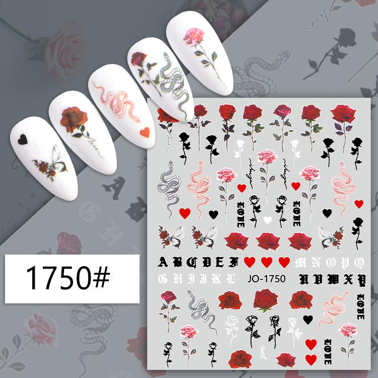 3D Colorful Flower Nail Art Stickers - Sunflower & Rose Self-Adhesive Decals
