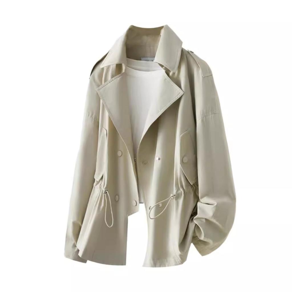 Bunda Trench Coat Dámská Podzimní Nový Top Jarní a Podzimní tenká krátká bunda Dámská