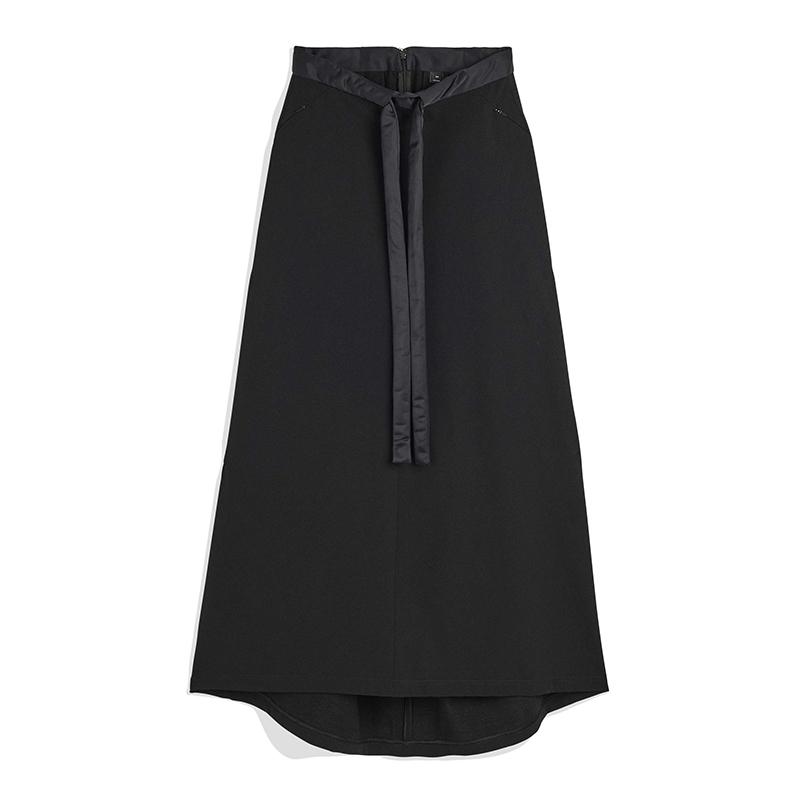 Y-3 FW25 Fleece Simple Casual Long Skirt Women skirts Black JX2293