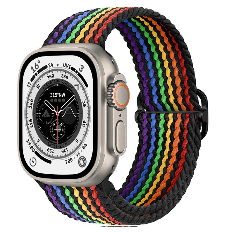 

Nylon Strap For Apple Watch Band 10 9 8 7 46mm 45mm 41mm Ultra/2 49mm Adjustable Wristband iWatch 6 5 4 SE2 44mm 40mm 42mm Belt S10-46 42 44 45 49MM