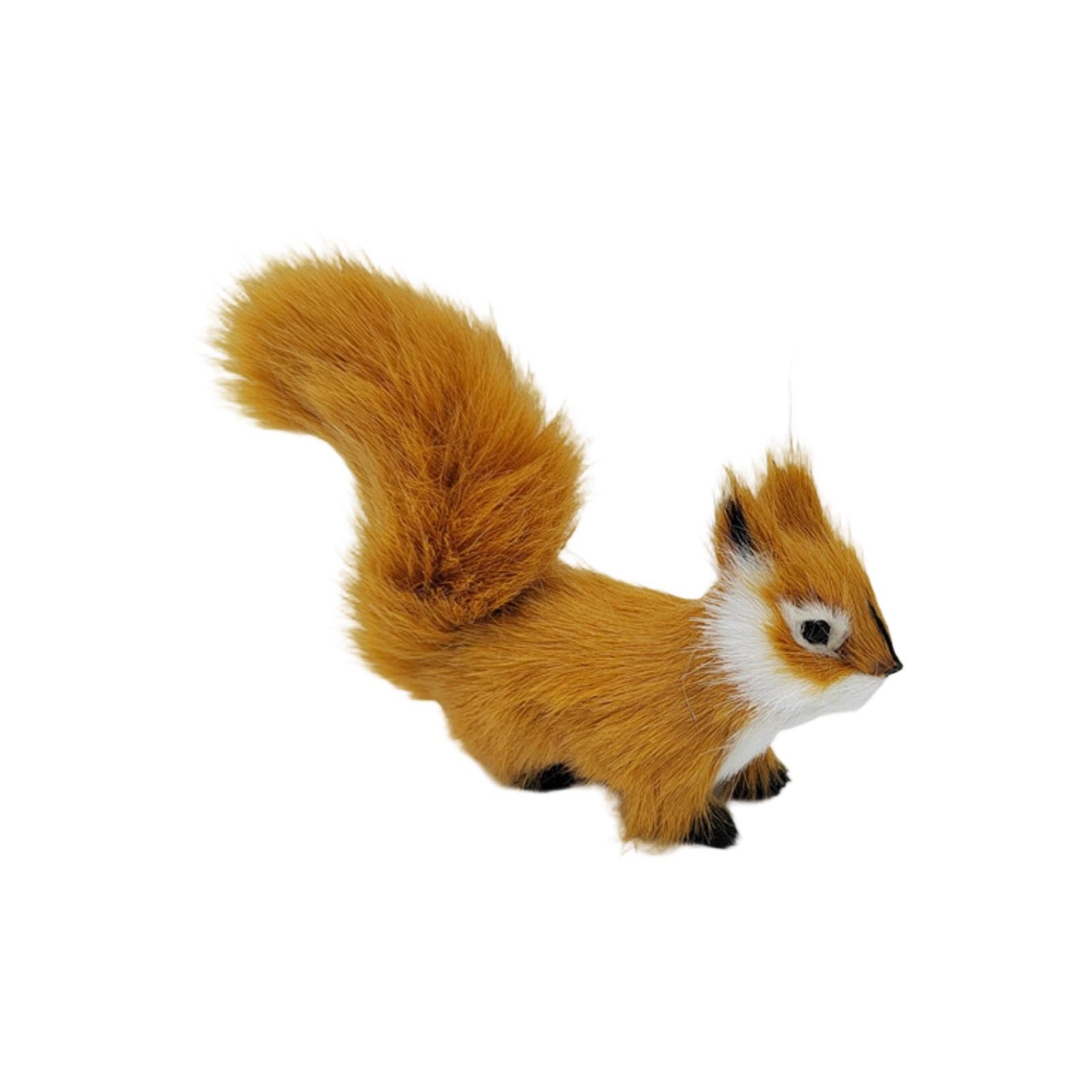 

Realistic Squirrel Plush Toy Figurine with Fluffy Tail Soft Stuffed Animal Decorative Nature Lover Gift Indoor Outdoor Display One Size коричневий