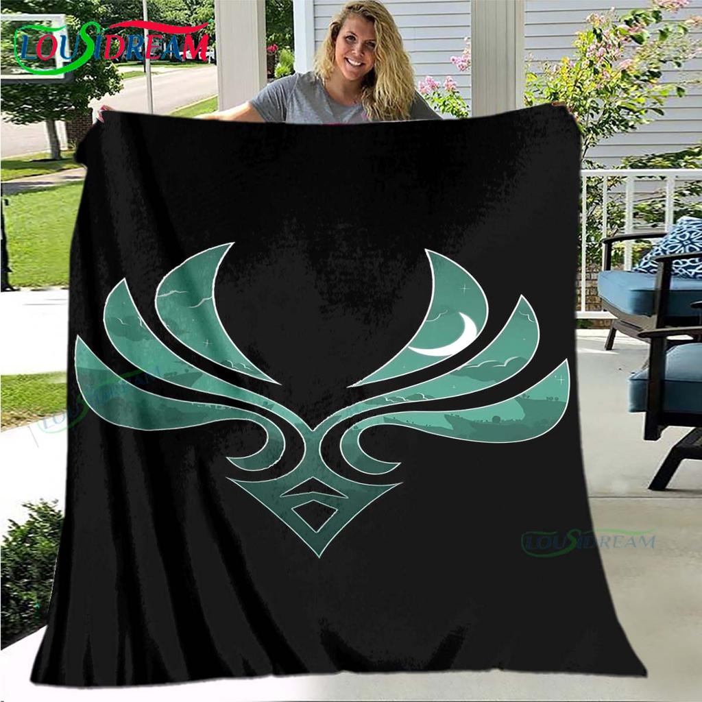 Hot Genshin Impact Runes Pattern Blanket Flannel Thin Blanket Portable Home Travel Office Lunch Break Blanket Birthday Gift