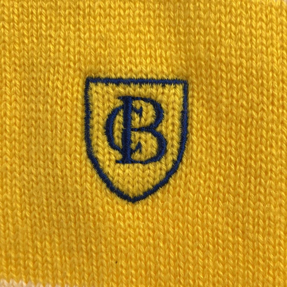 BLACK LABEL CRESTBRIDGE Sanyo Shokai Wool Blend Border Logo Embroidery Long Sleeve Knit Men's Used