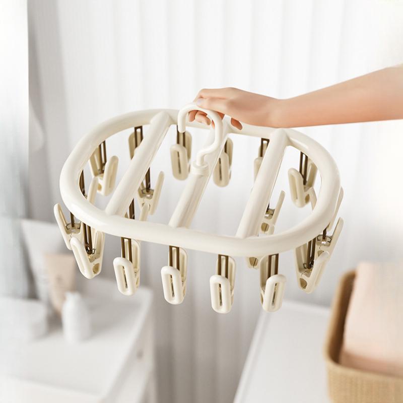 Home Sock Drying Rack With Multiple Clips, Underwear Drying Rack, Baby Clothes Hanger With Clip Storage, Sock Drying Tool