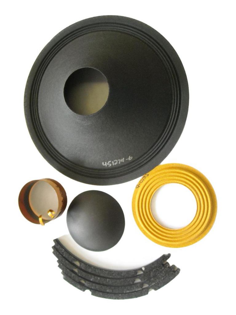 Speaker Parts Kit: Tweeter, Woofer, Spider, Cone, Dust Cap, Diaphragm, Voice Coil, Gauge, Glue (Black/Yellow/White)
