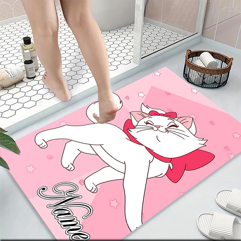 Custom Name Pink Aristocats Name Carpet Rug Customizable Soft Washable Anti-Slip Home Living Room Sofa Mats Personalized Rug. 0909417