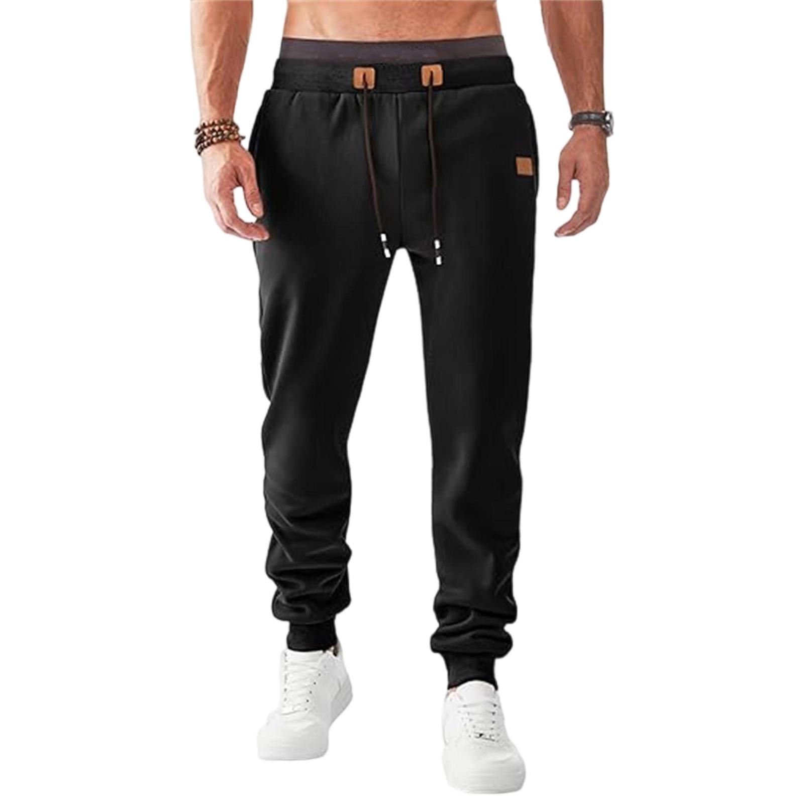 

Повседневные спортивные брюки, мужские свободные леггинсы с длинными вставками, тренировочные брюки для бега и фитнеса S