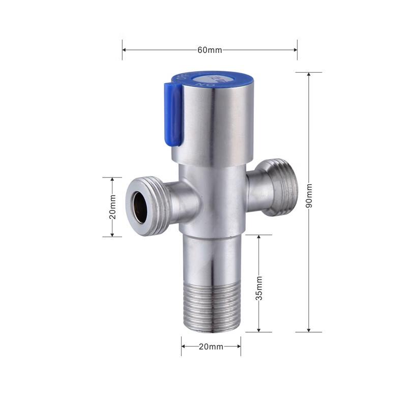 LANGZHIWEN 304 Stainless Steel Double Outlet Angle Stop Valve (2-Pack)