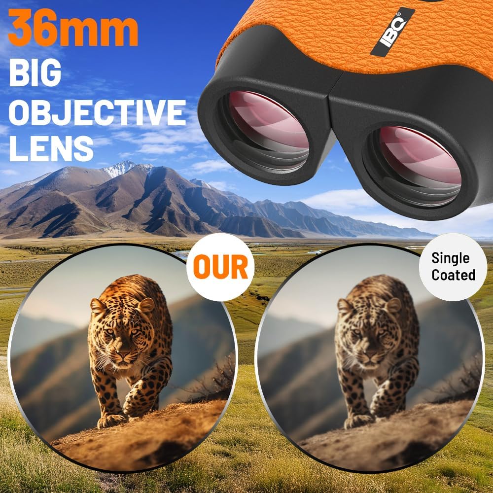 15X36 Compact Binoculars for Kids, for Adults, BAK4 Prism FMC Lens, IPX7 Waterproof Binoculars for Bird Watching, Outdoor Sport, Hunting, Theater and