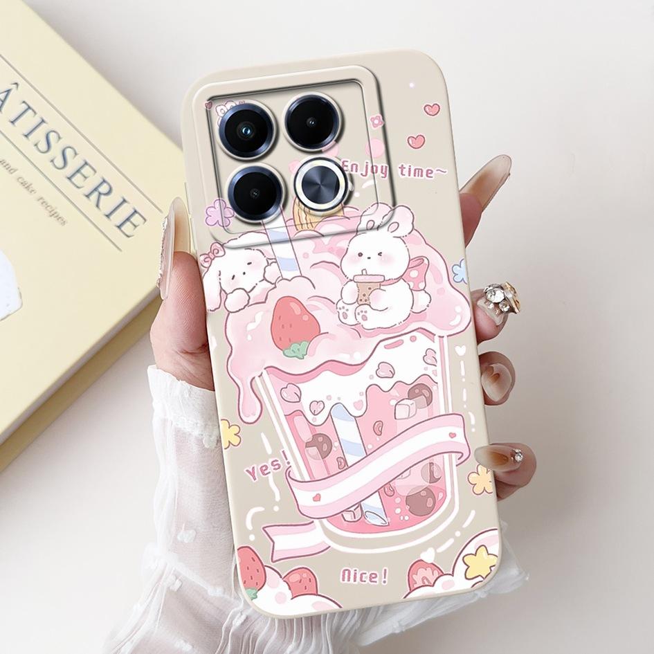 For Infinix Note 40 5G Case Cartoon Rabbit Flower Anti Slip Bumper Soft Silicone Cover For Infinix Note40 X6852 X6851 Phone Case