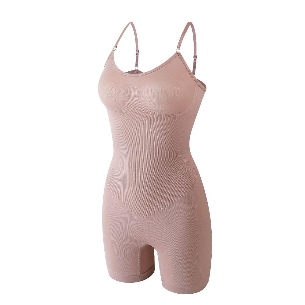 Plus-size Postpartum Shapewear Hip-lift Midriff Corset Seamless Crew Neck Strap Bodysuit