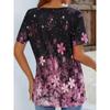 Plus Size S-8XL Women Fashion Floral Print O Neck T-shirt Ladies Casual Short Sleeve Loose T Shirt Tops