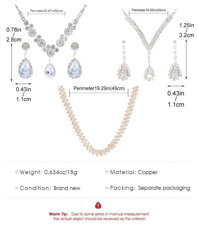 Luxury Teardrop Necklace & Earrings Set: Bridal & Evening Diamond Jewelry