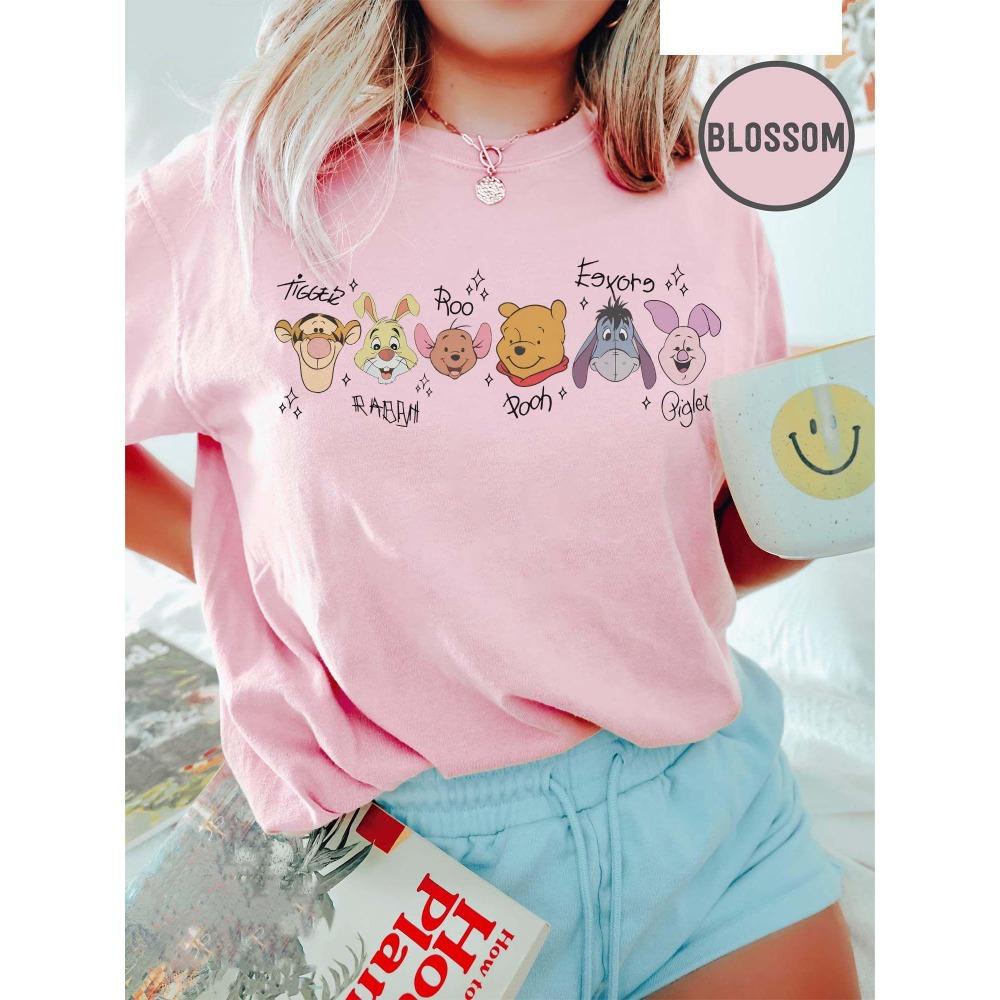 

2026 Summer Women s Vintage Winnie The Pooh T-Shirt Shirt Oversized Loose Casual Tee Trip Shirt M