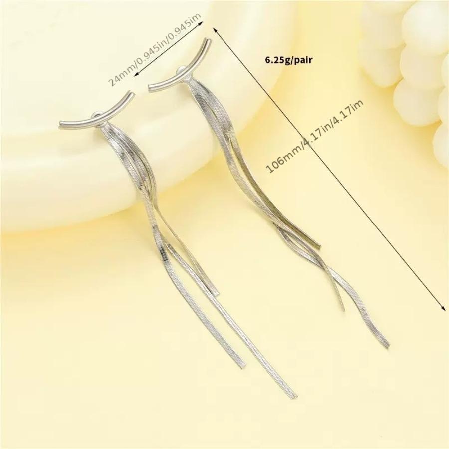 [Ladies' Tassel Earrings] 14K Golden Plated Zinc Alloy Elegant Ladies' Tassel Earrings - Vintage Style, Exquisite Craftsmanship