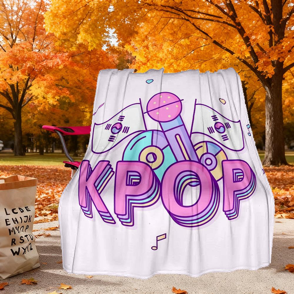 KPOP MUSIK Outdoor Flanelldecken, Outdoor-Reise, Heimdecken, Fan-Geschenke, Geeignet für alle Jahreszeiten, Weihnachtsgeschenke. R1127104