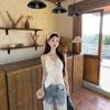 French haute design lace splicing fake two-piece neck sling vest summer pure desire V-neck sleeveless top