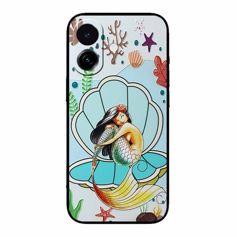 3D Emboss Case For iphone 17 2025 Phone Case Coque Flowers Black Silicone Soft Back Cover For iphone 17 5G Case 6.3" Funda Shell