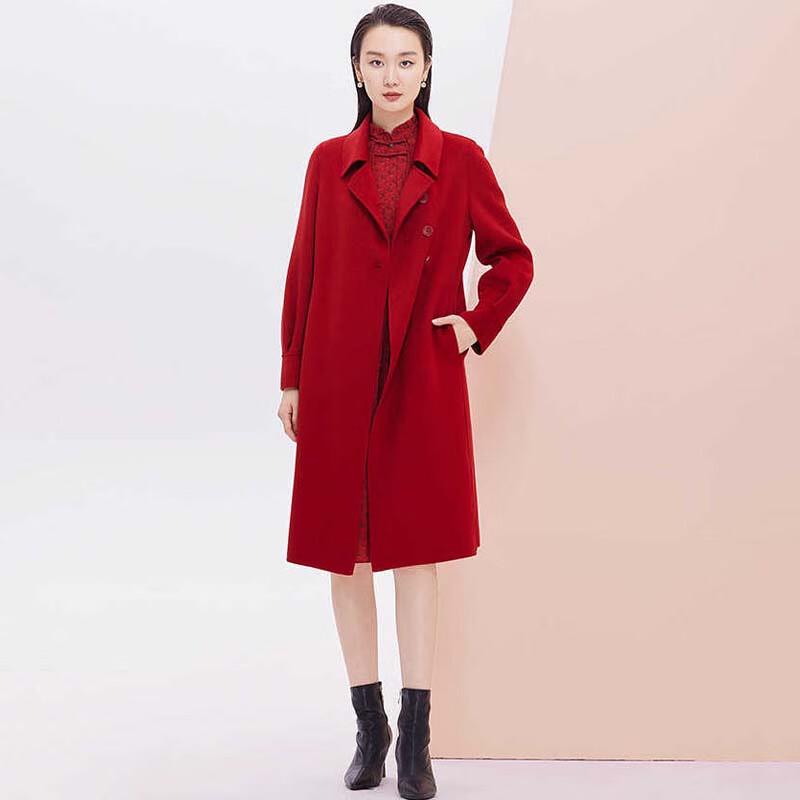 JESSIE Women's Elegant Lapel Mid-length Wool Blend Coat