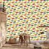Wallpaper Colorful cars in retro style for living room and bedroom 50x1000