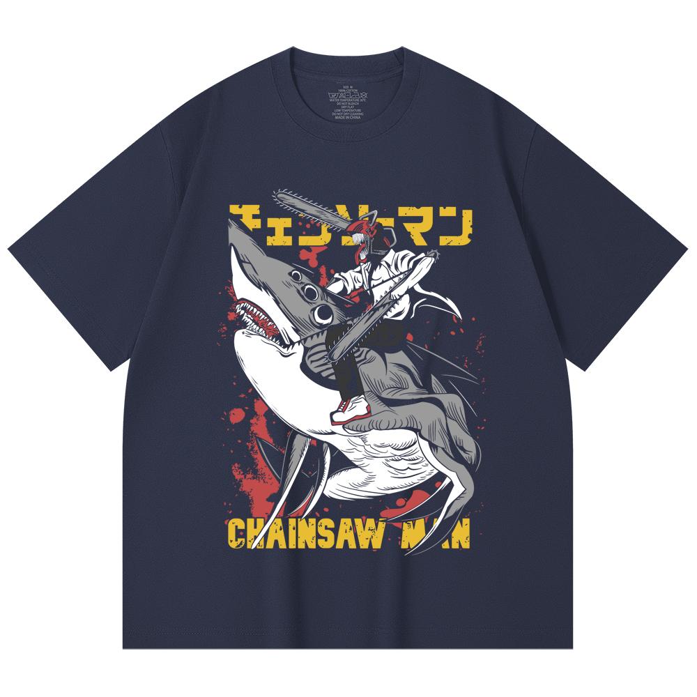 230 Gsm 100% Cotton Chainsaw Man V43 Denji Print Unisex Heavy Cotton T Shirt