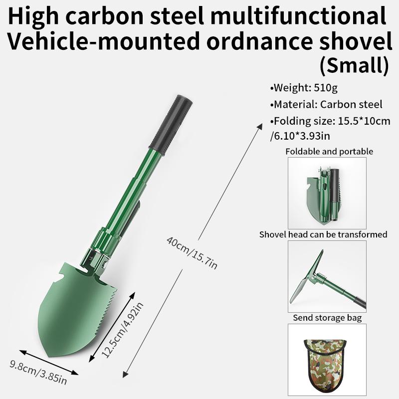 Multifunctional Garden Shovel, 3-in-1 Folding Military Shovel for Camping, Fishing, Survival